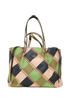 Tina tote, &pound;295, Handbags, Black/Green/Red/Yellow, Canvas, Front view